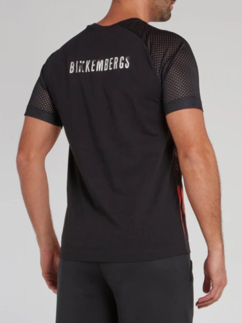 Bikkembergs Palm Tree Sunset Mesh V-Neck Graphic T-Shirt Men's Large L - Picture 2 of 9